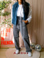 Shearling bohemian gilet petrol