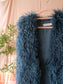 Shearling bohemian gilet petrol