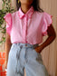 Shoeby embroidery ruffle top pink lemonade