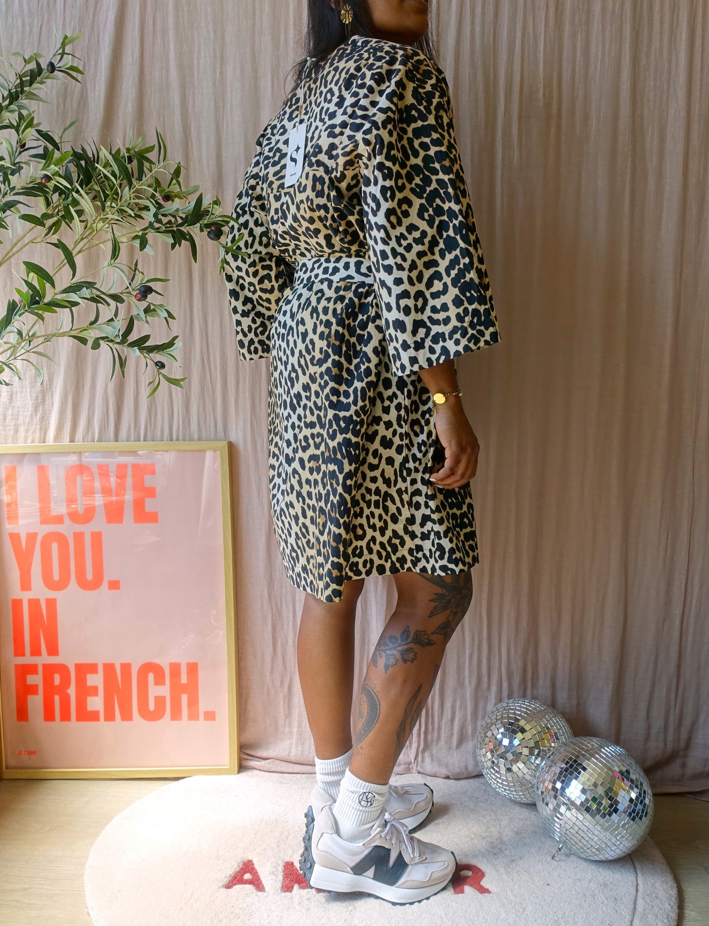 Shoeby leopard poplin cotton a-line jurk
