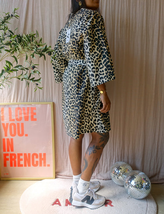 Shoeby leopard poplin cotton a-line jurk