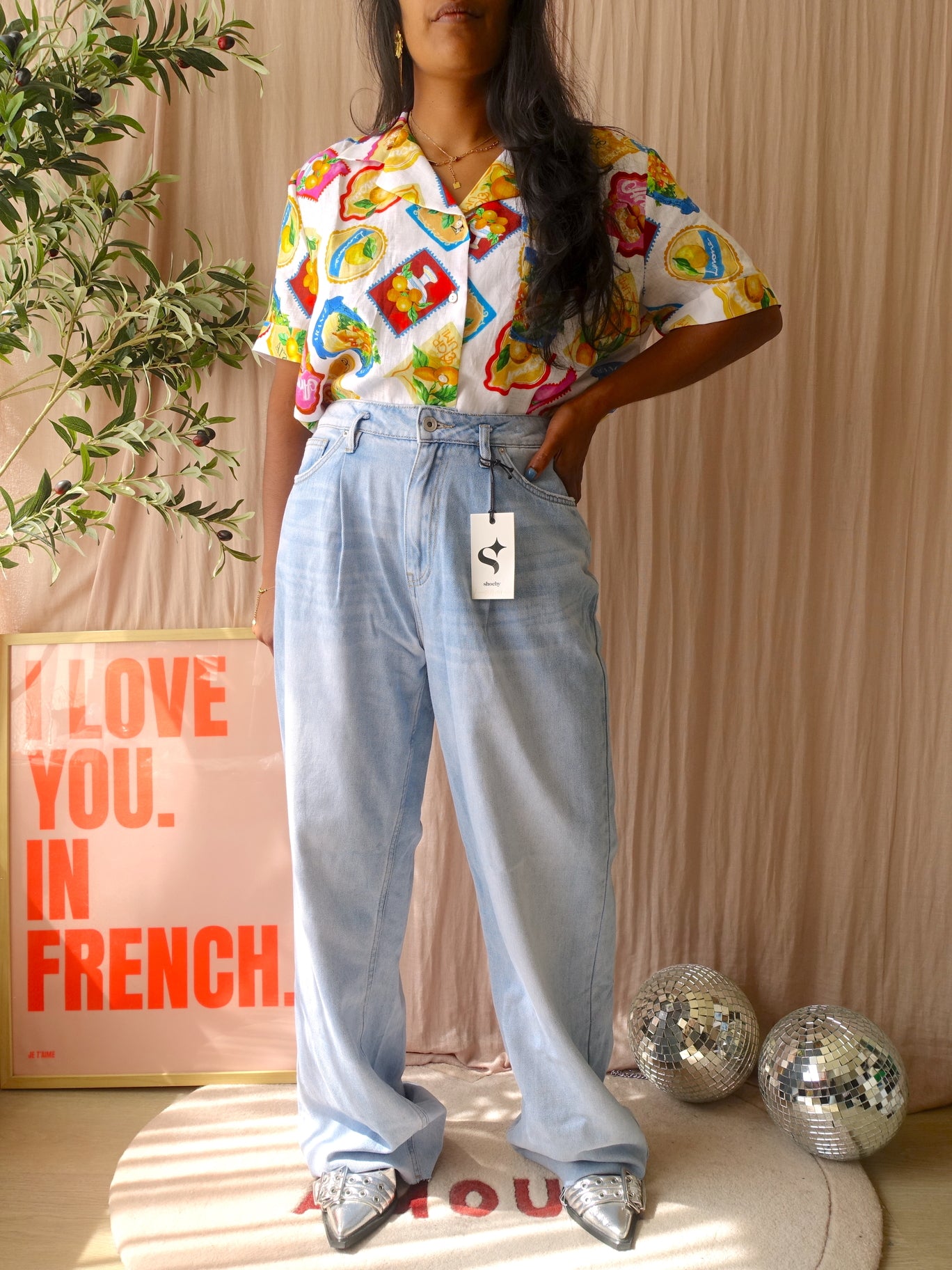 Shoeby x Lonneke Nooteboom wide leg high waist jeans