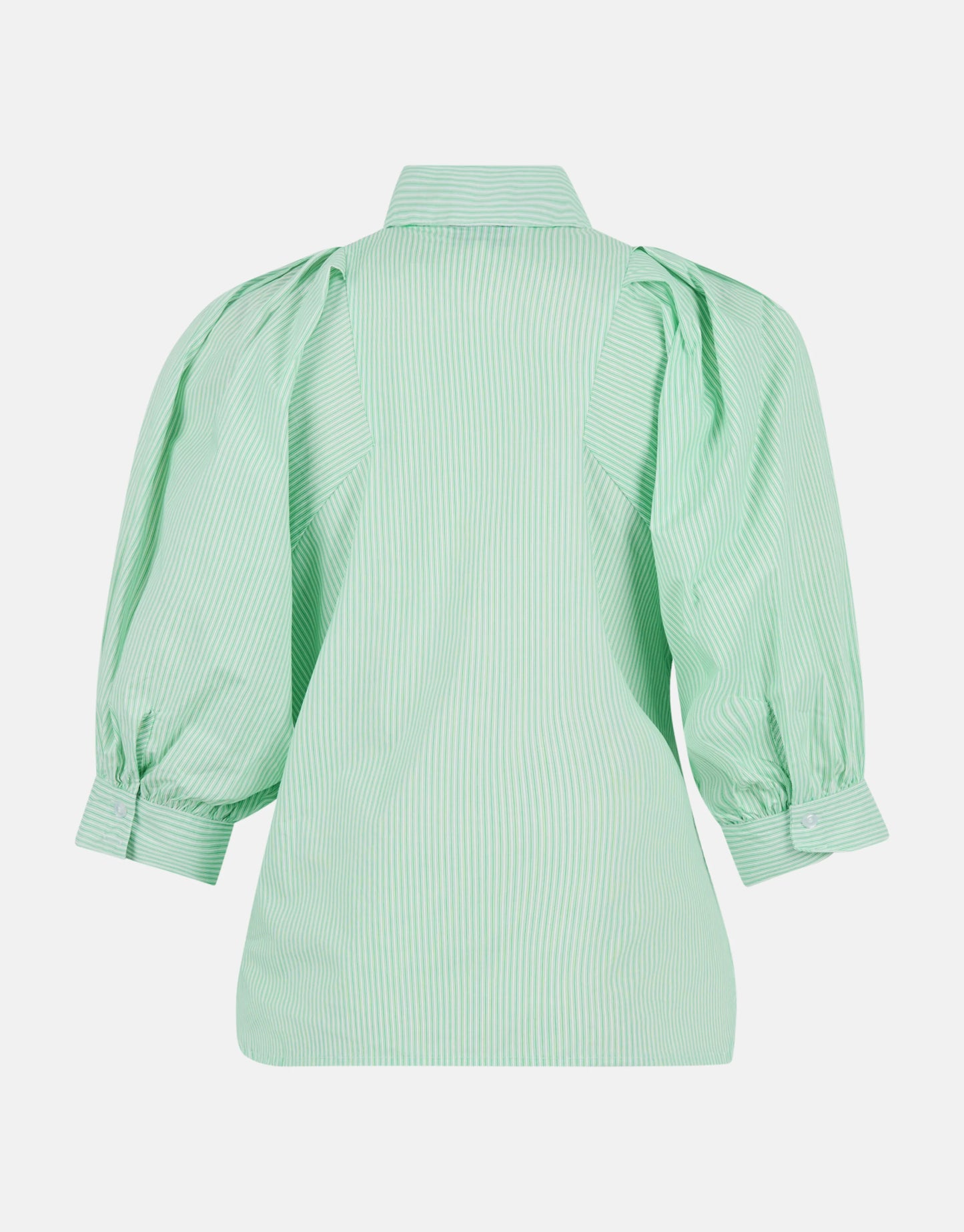 Shoeby striped poplin zip blouse wit / groen