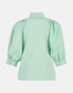 Shoeby striped poplin zip blouse wit / groen