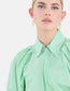 Shoeby striped poplin zip blouse wit / groen