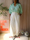 Shoeby striped poplin zip blouse wit / groen