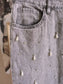 Shoeby embellished straight fit jeans silver grey
