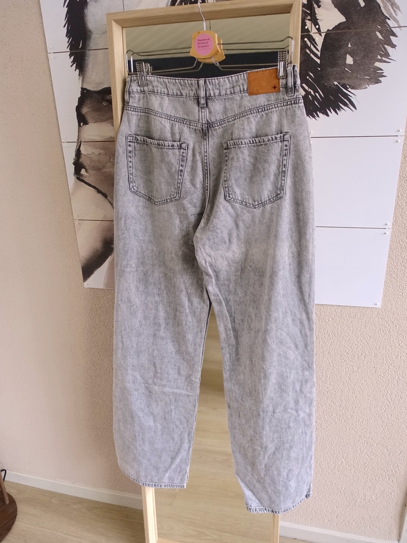 Shoeby embellished straight fit jeans silver grey