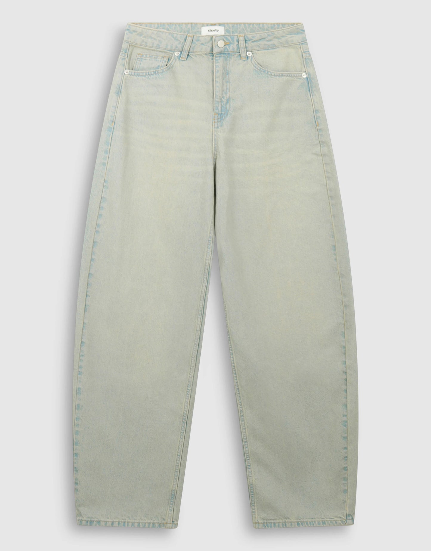 Shoeby baggy barrel fit jeans tinted bleached denim