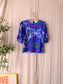 Shoeby printed pofmouwen top royal blue