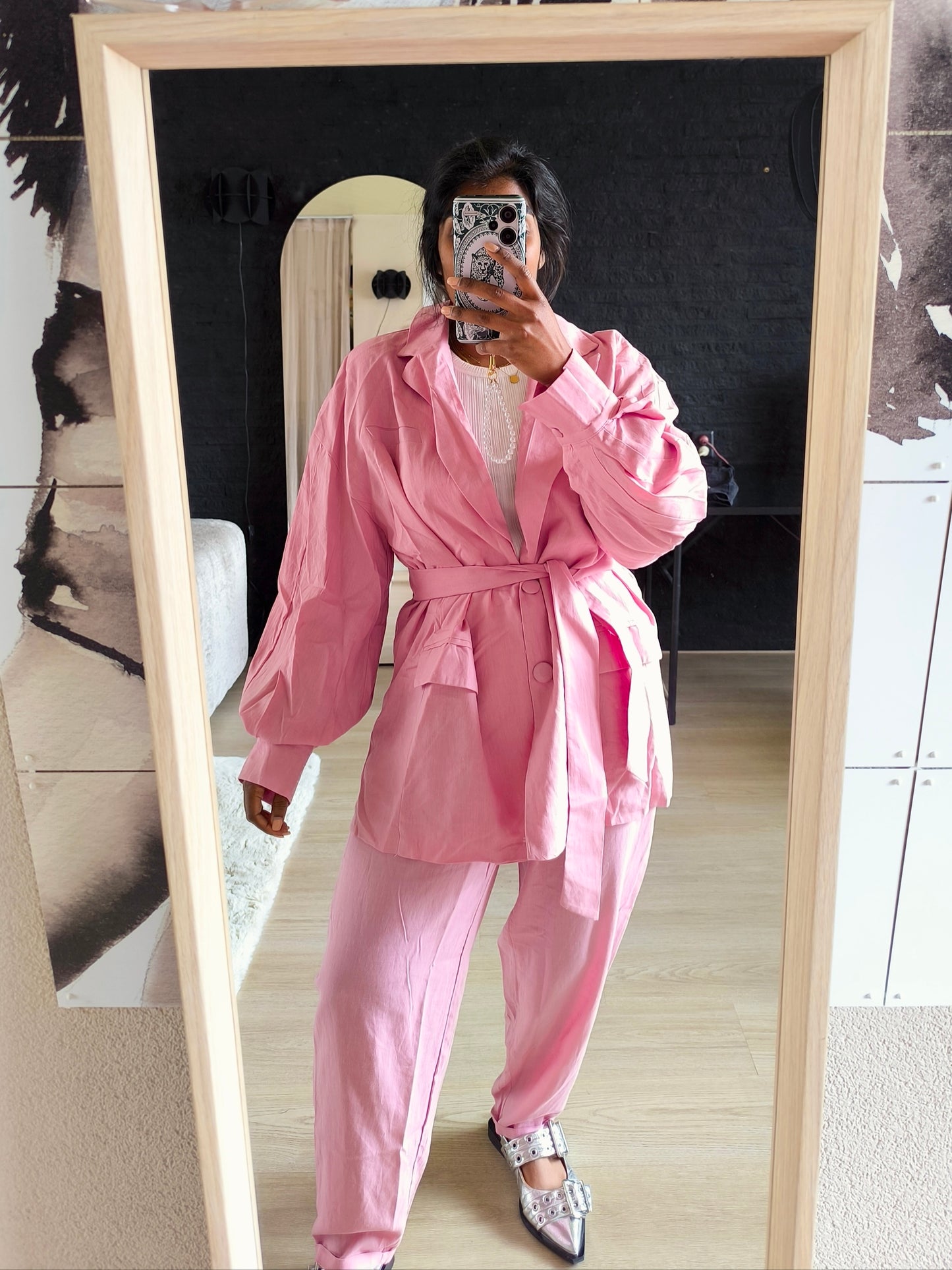 Shoeby linnenmix loose fit blazer cherry blossom