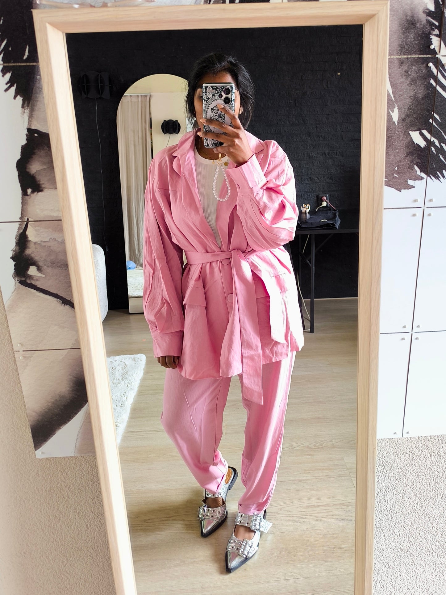 Shoeby linnenmix loose fit blazer cherry blossom