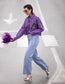 Shoeby cropped muse pinstripe shirt violet indigo