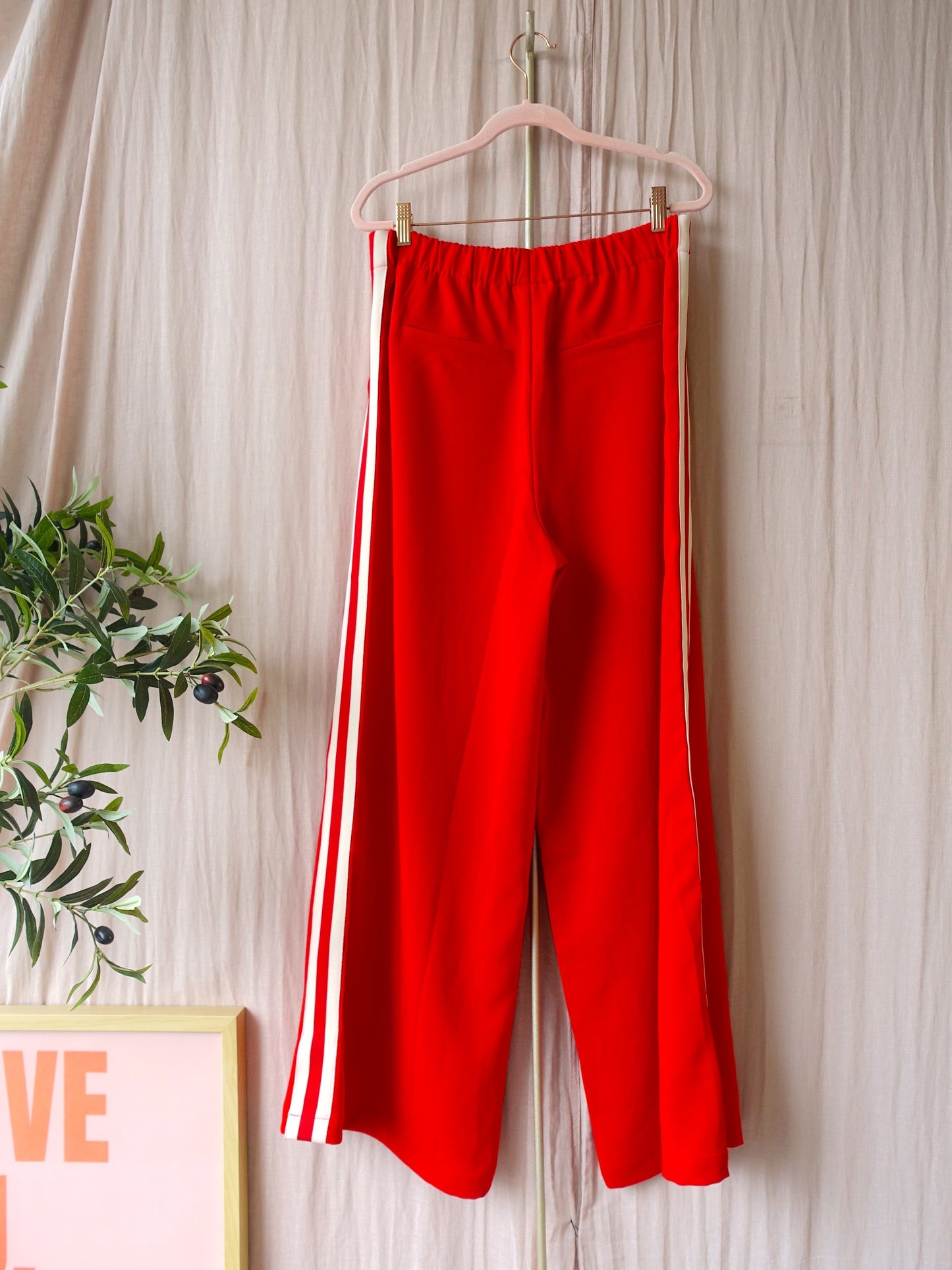 Shoeby stripe wide leg pants scarlet