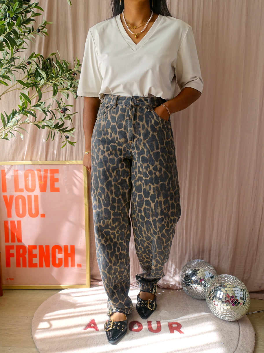 Shoeby barrel fit balloon jeans leopard