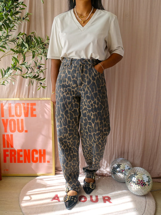 Shoeby barrel fit balloon jeans leopard