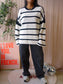Shoeby oversized striped knit zwart / wit