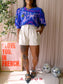 Shoeby printed pofmouwen top royal blue