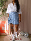 Shoeby embroidery cord rok denim blue