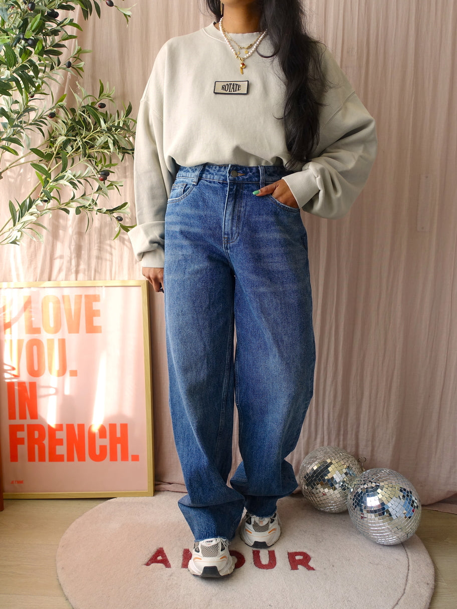 ROTATE Birger Christensen enzyme backprint sweater oyster grey