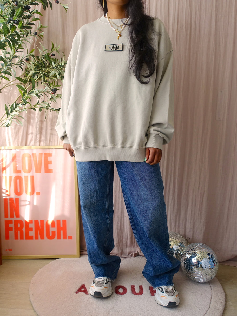 ROTATE Birger Christensen enzyme backprint sweater oyster grey