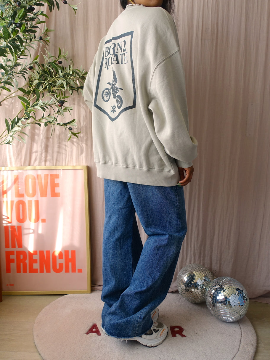 ROTATE Birger Christensen enzyme backprint sweater oyster grey