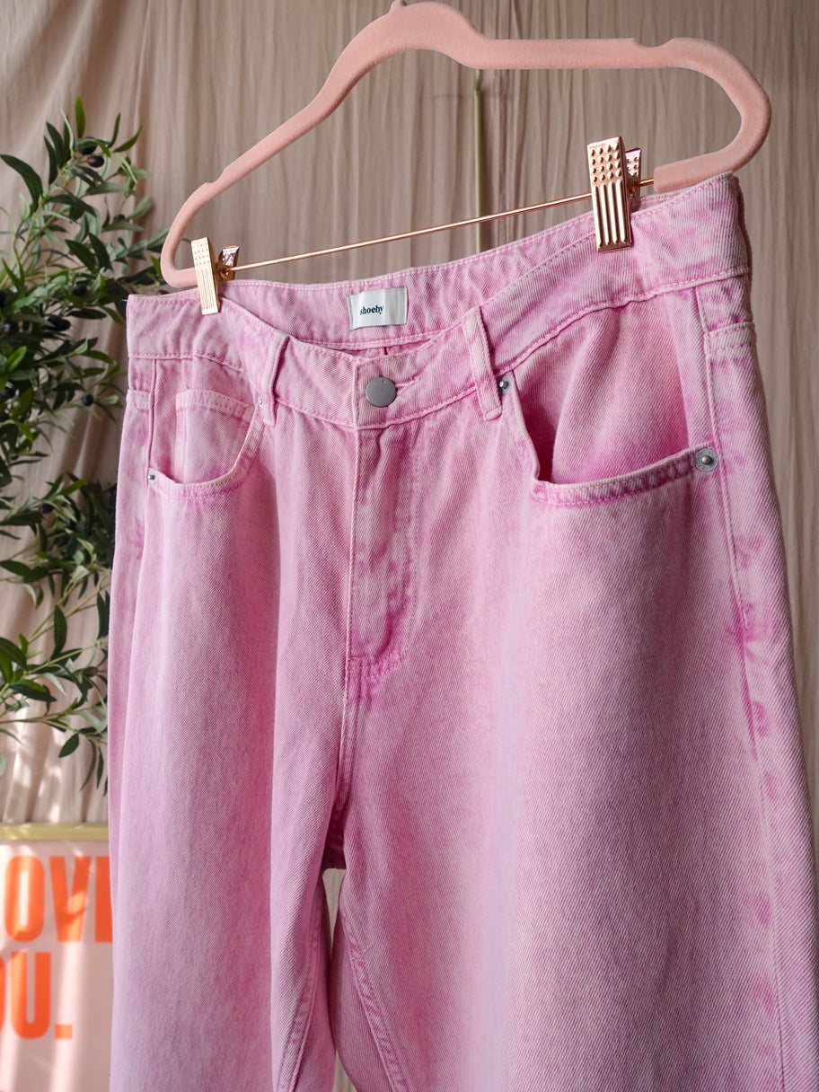 Shoeby high waist straight fit jeans washed pink