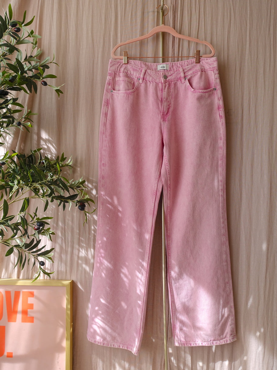 Shoeby high waist straight fit jeans washed pink