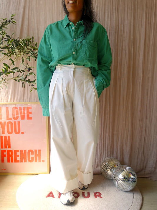 Sissy-Boy corduroy loose fit shirt court green