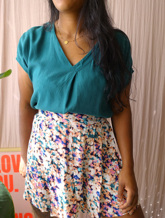 Sissy-Boy v-hals cupro top deep teal