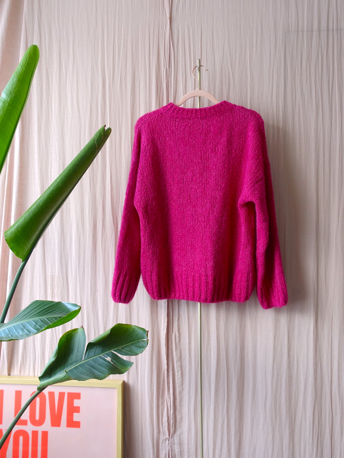 Sissy-Boy oversized wool knit fuchsia