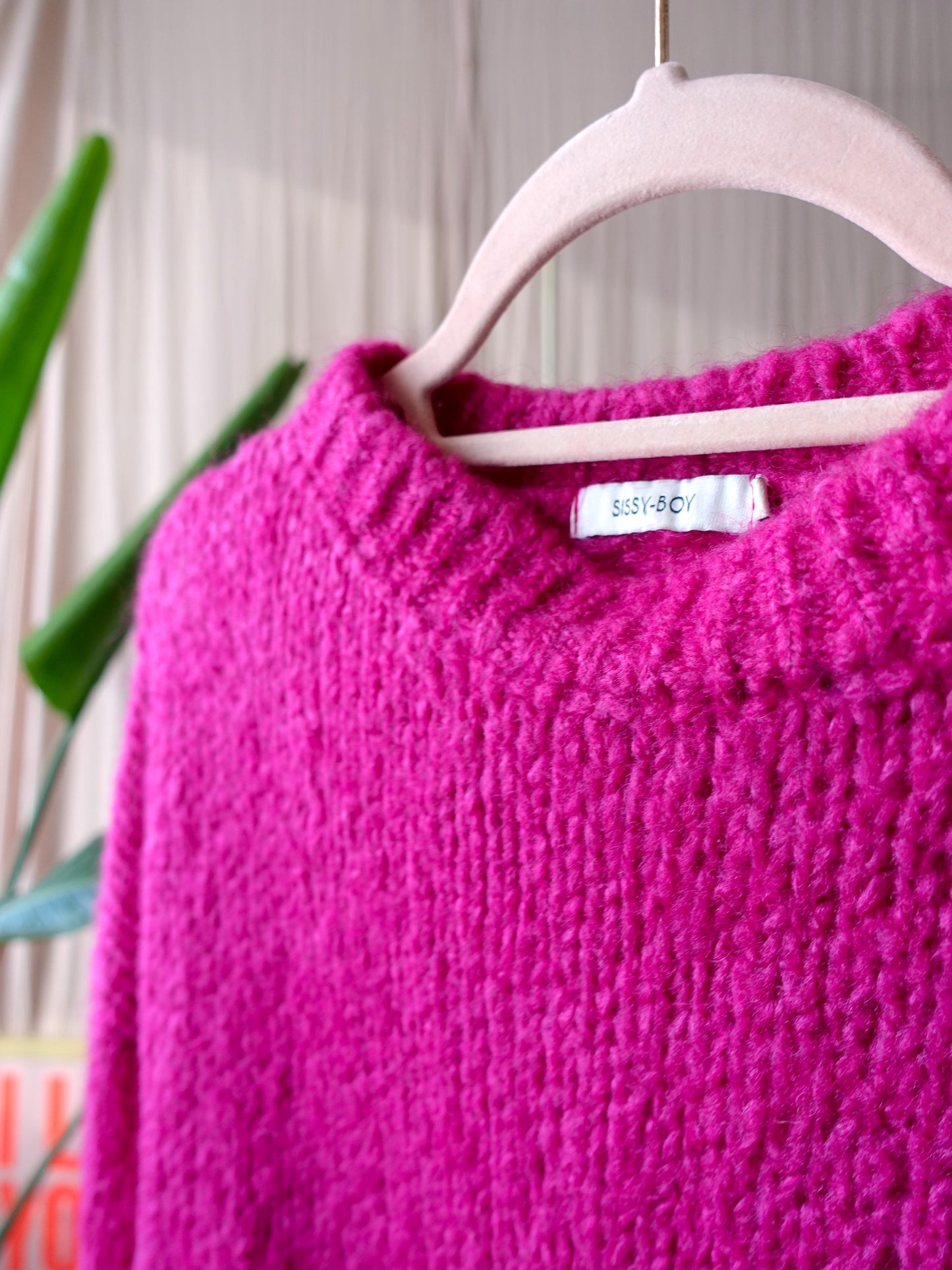 Sissy-Boy oversized wool knit fuchsia