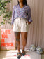 Sissy-Boy floral lurex top lila