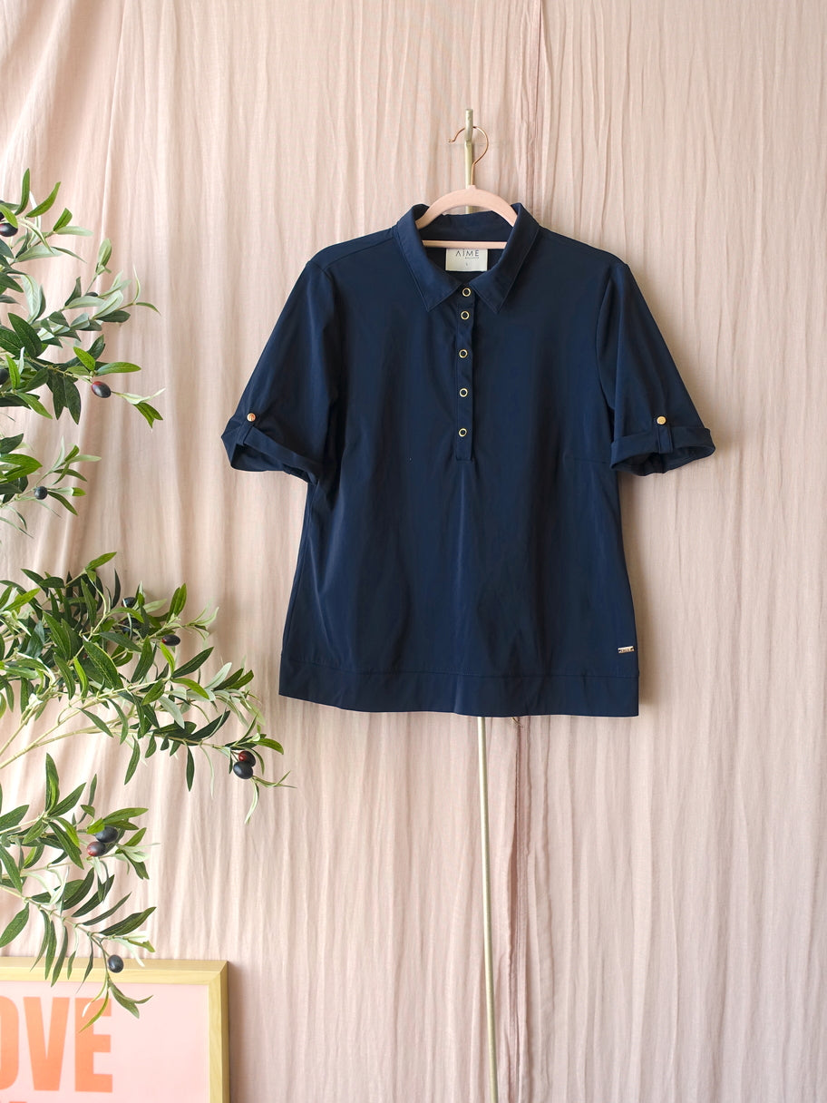 Aime Balance travel quality polo moos midnight blue