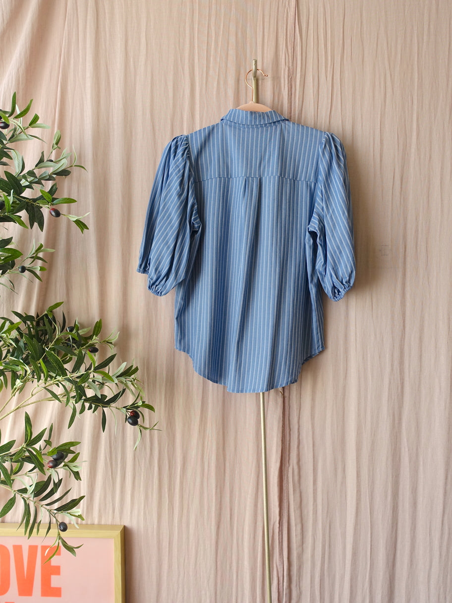 Sisters Point striped denim look blouse