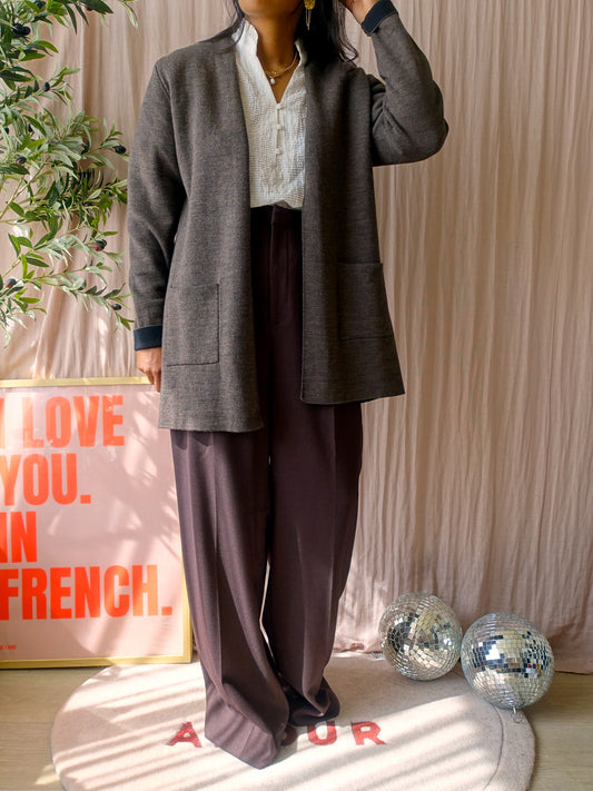 Sibin Linnebjerg merino cardigan dark coffee