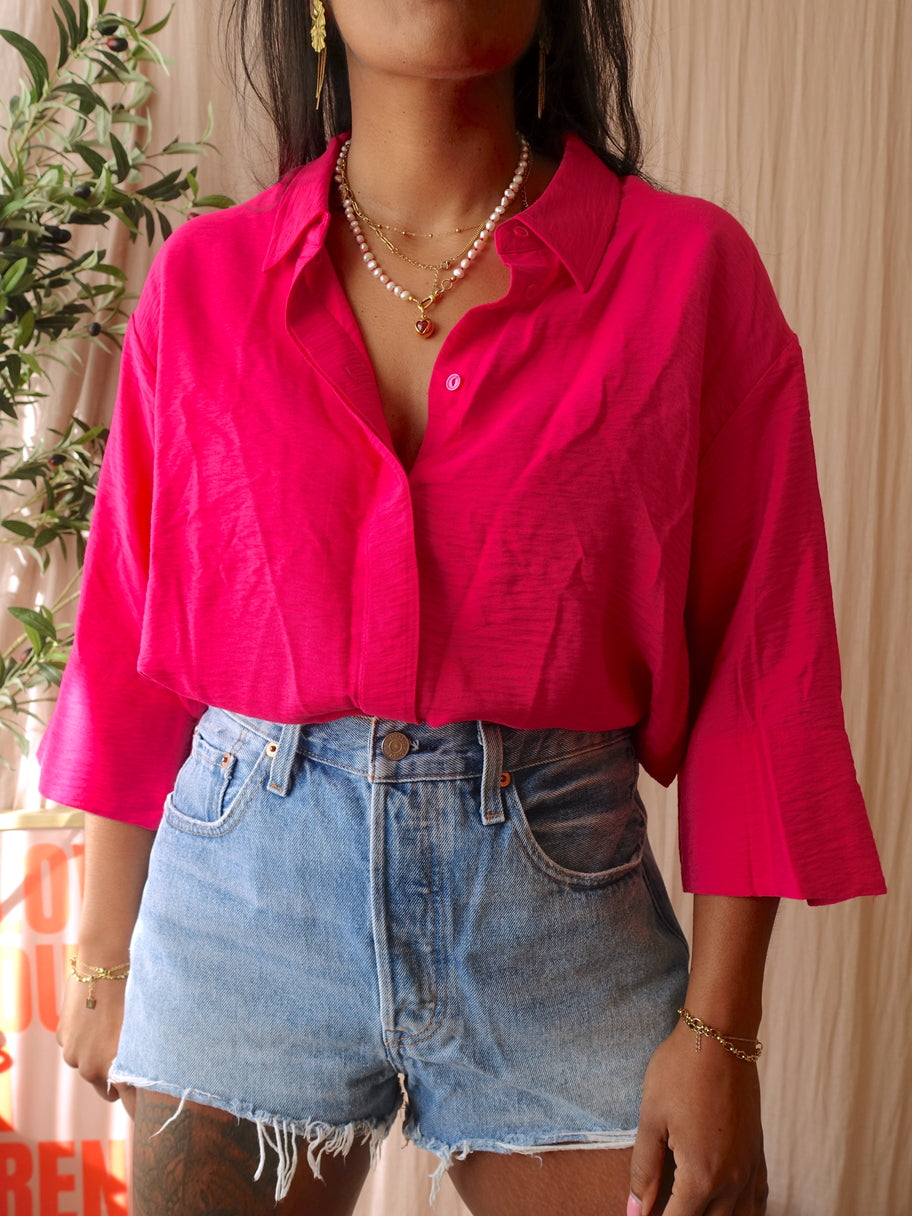 Someday oversized shirt french fuchsia