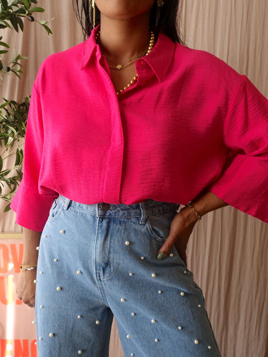 Someday oversized shirt french fuchsia