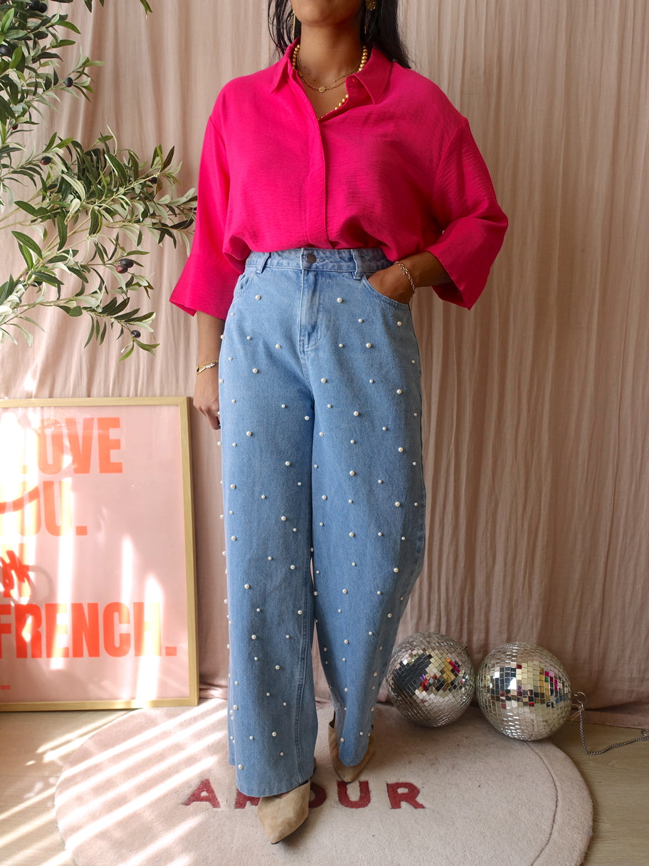 Someday oversized shirt french fuchsia