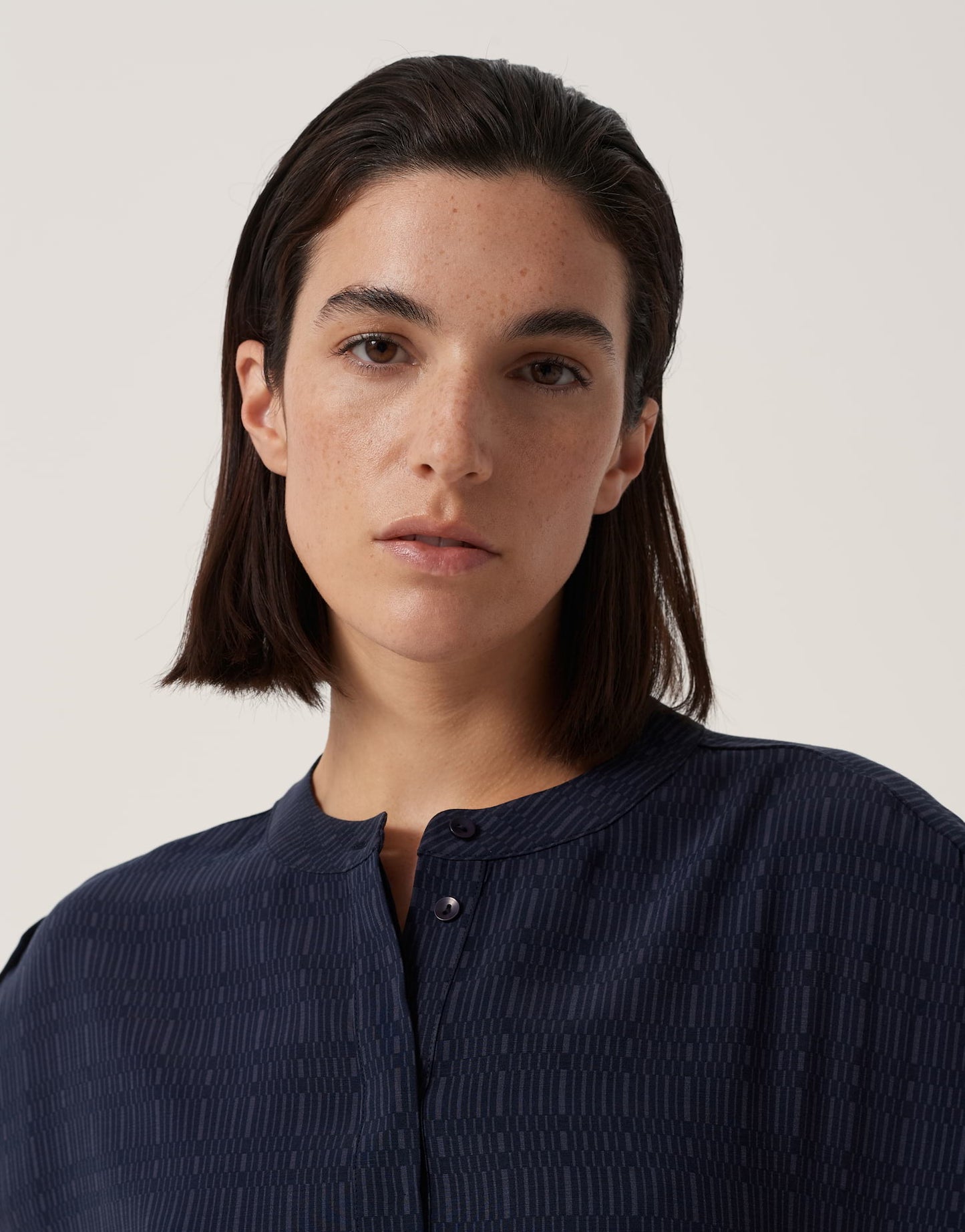 Someday zimali cupromix graphic print top midnight blue