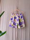 Meltea floral print shorts creme / lila