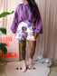 Meltea floral print shorts creme / lila