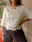 So sweet the bohemian embroidered top ecru
