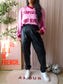 Alix the Label vegan leather woven shiny training pants