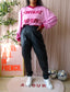 Alix the Label vegan leather woven shiny training pants