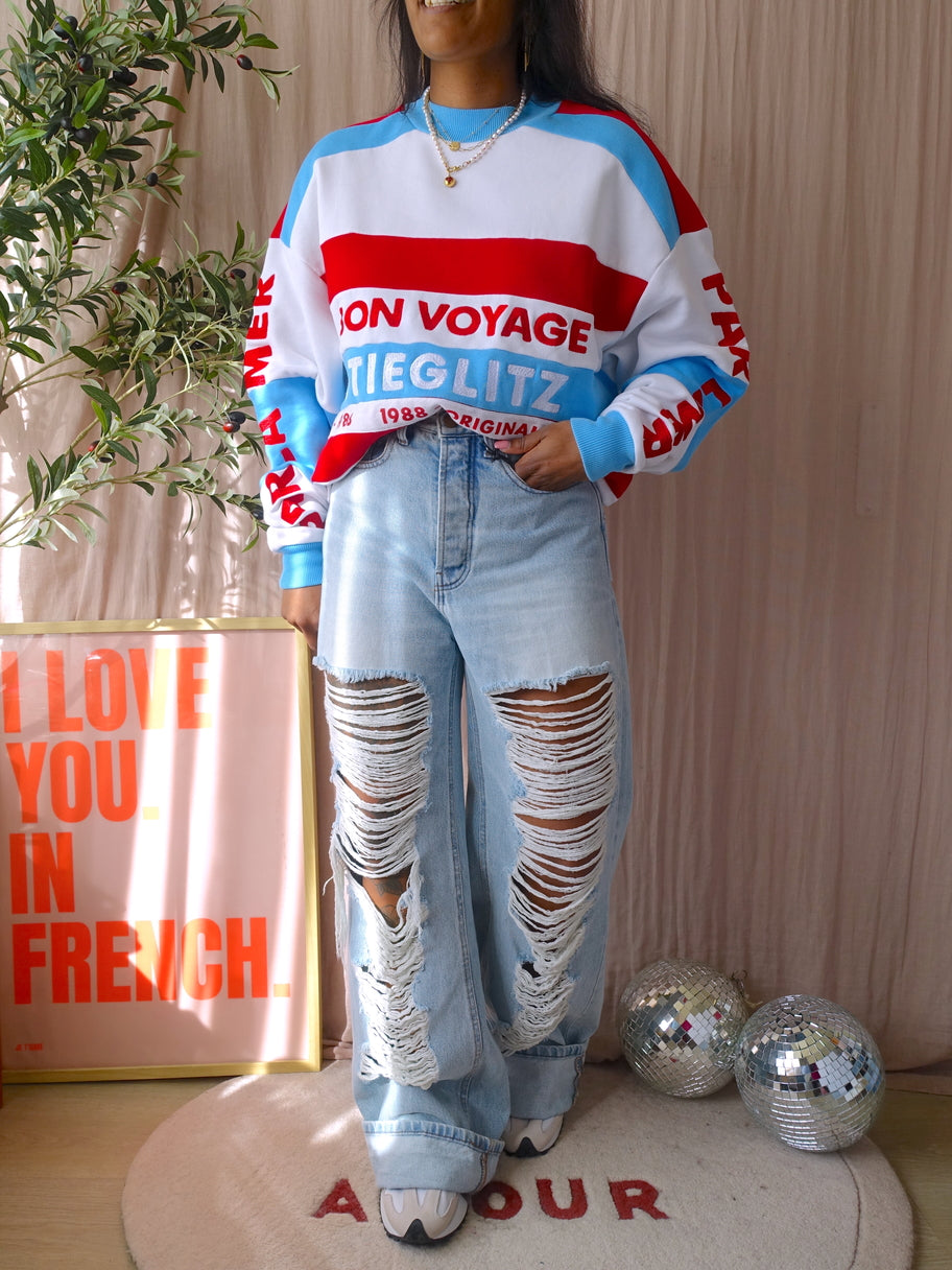 Lois skater loose fit jeans vignon destroy bleach