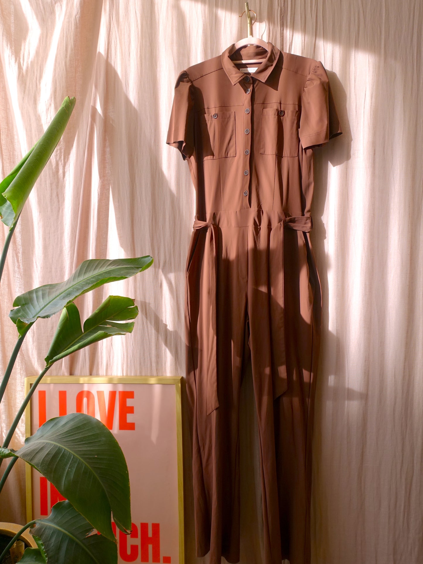 Studio Anneloes wide leg jumpsuit chocolate