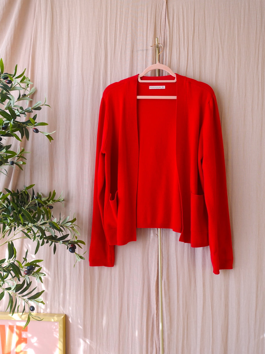Studio Anneloes fine knitted cardigan scarlet