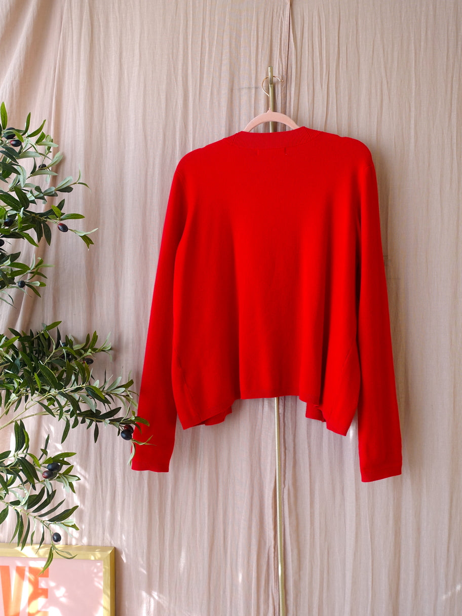 Studio Anneloes fine knitted cardigan scarlet