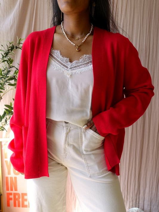 Studio Anneloes fine knitted cardigan scarlet